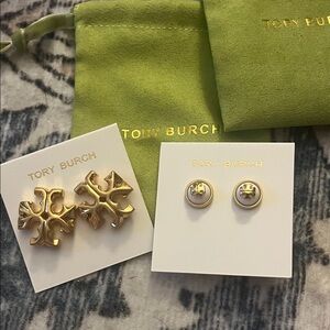 Tory Burch Gold logo and studs, get both